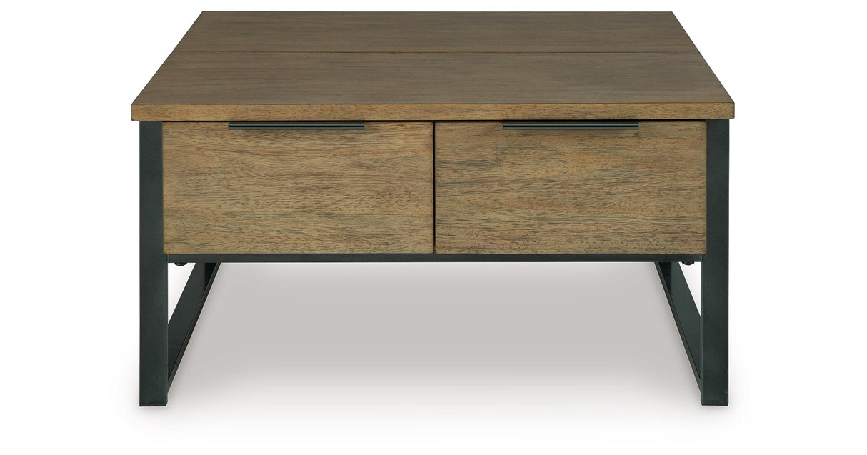 Montia Light Brown Lift-Top Coffee Table by Ashley at Eve Furniture