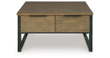 Montia Light Brown Lift-Top Coffee Table by Ashley at Eve Furniture