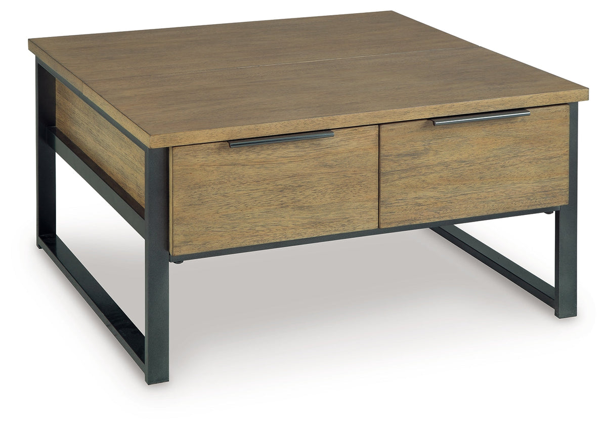 Montia Light Brown Lift-Top Coffee Table by Ashley at Eve Furniture