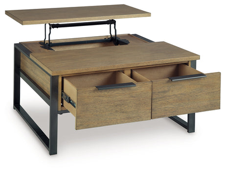 Montia Light Brown Lift-Top Coffee Table by Ashley at Eve Furniture