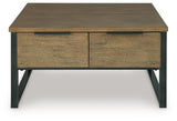 Montia Light Brown Lift-Top Coffee Table by Ashley at Eve Furniture