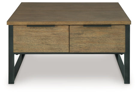 Montia Light Brown Lift-Top Coffee Table by Ashley at Eve Furniture