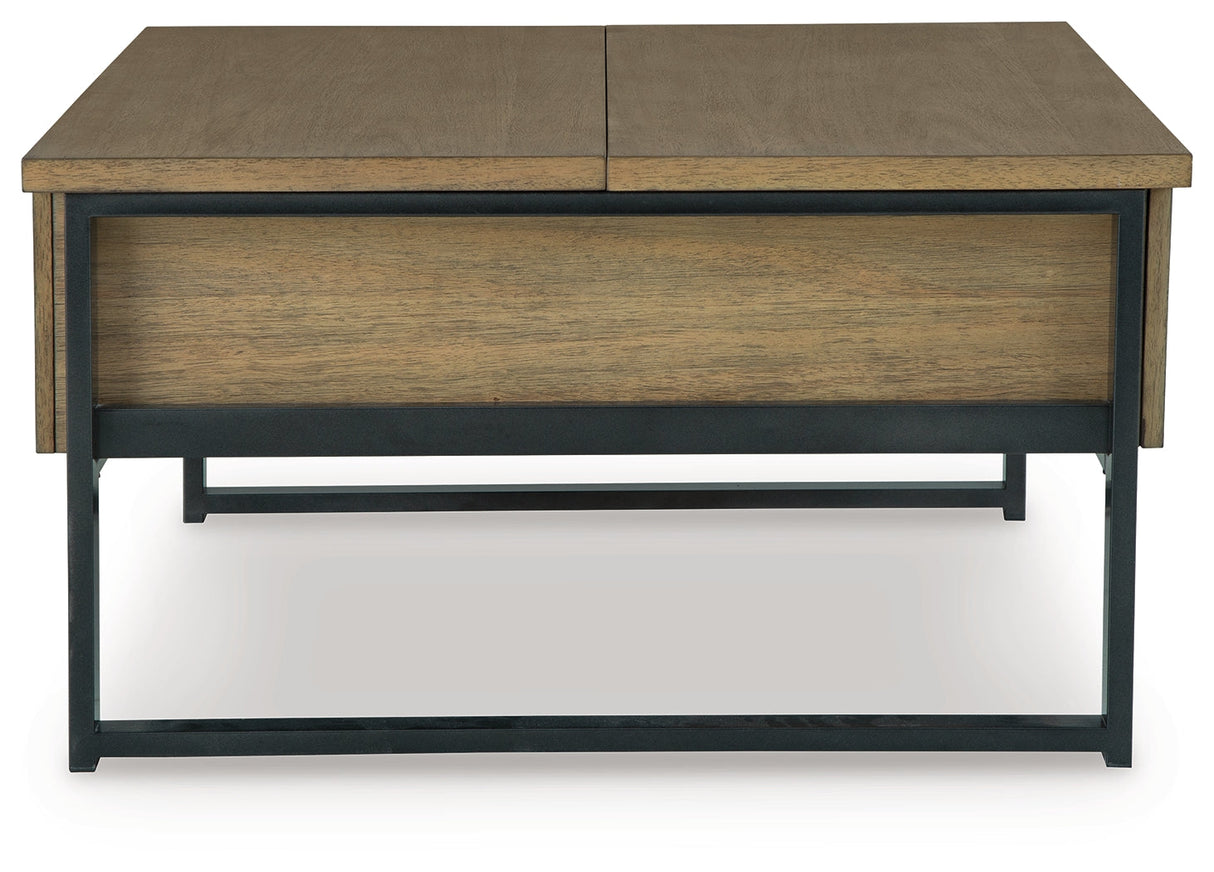 Montia Light Brown Lift-Top Coffee Table by Ashley at Eve Furniture