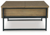 Montia Light Brown Lift-Top Coffee Table by Ashley at Eve Furniture