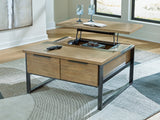 Montia Light Brown Lift-Top Coffee Table by Ashley at Eve Furniture