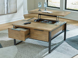 Montia Light Brown Lift-Top Coffee Table by Ashley at Eve Furniture