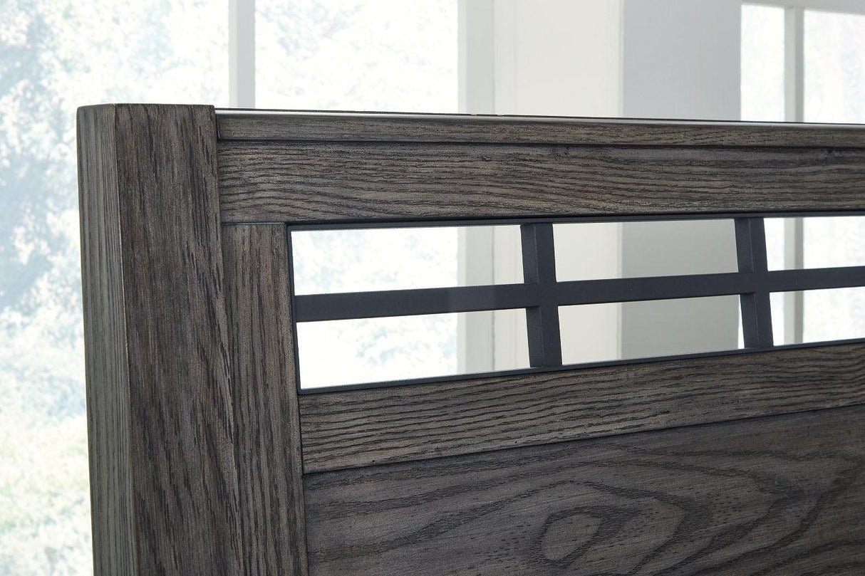 Montillan Grayish Brown California King Panel Bed by Ashley at Eve Furniture