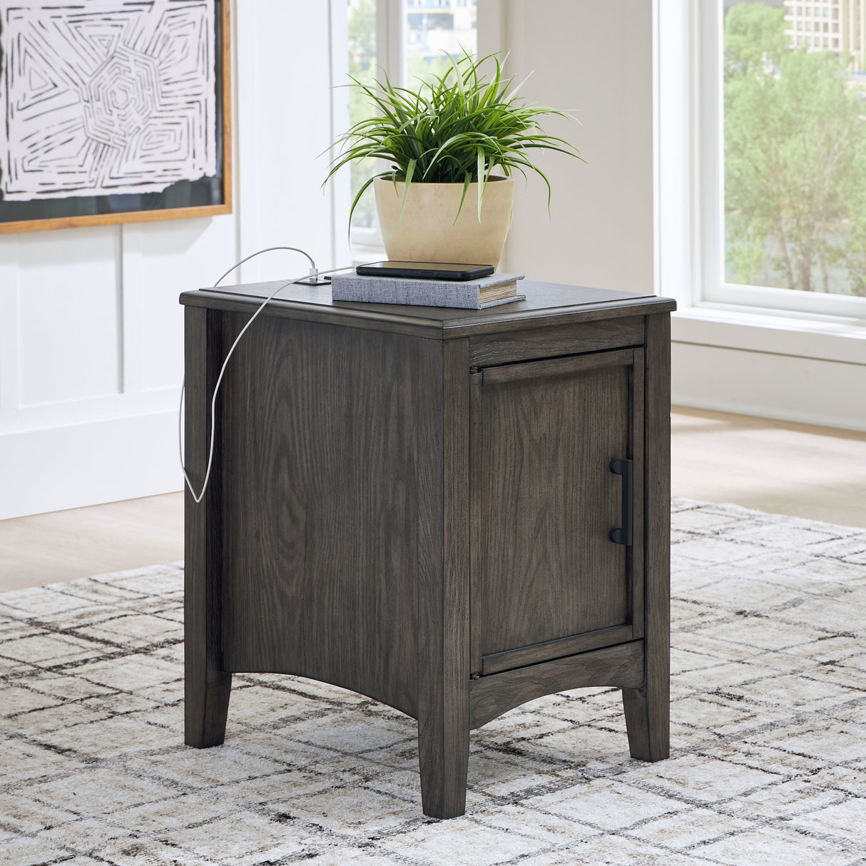 Montillan Grayish Brown Chairside End Table