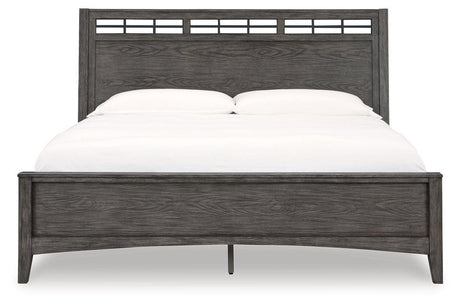 Montillan Grayish Brown Queen Panel Bed by Ashley at Eve Furniture