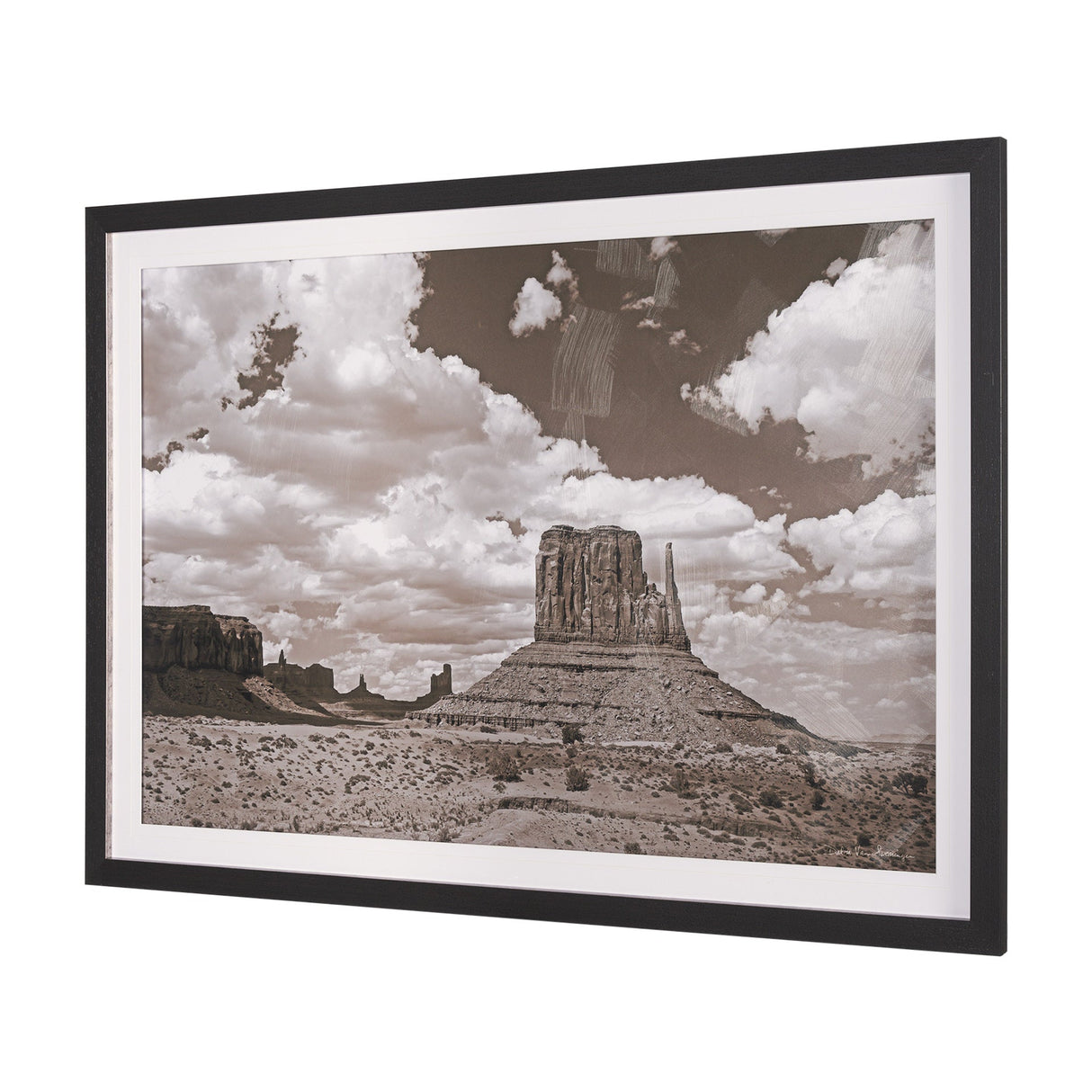 Monument Valley II Sepia by Debra Van Swearingen a Hand Embellished Framed Photo Art Print Matted un by Mercana at Eve Furniture