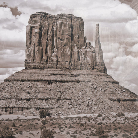 Monument Valley II Sepia by Debra Van Swearingen a Hand Embellished Framed Photo Art Print Matted un by Mercana at Eve Furniture