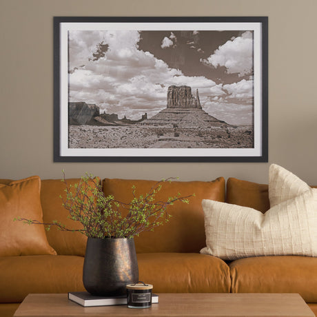Monument Valley II Sepia by Debra Van Swearingen a Hand Embellished Framed Photo Art Print Matted un by Mercana at Eve Furniture