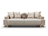 Monza 3-pieces (Sofa & Loveseat & Chair) Livingroom Set in Cream
