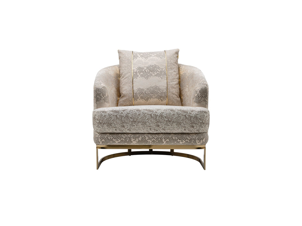 Monza 3-pieces (Sofa & Loveseat & Chair) Livingroom Set in Cream by Furnia at Eve Furniture