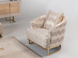 Monza 3-pieces (Sofa & Loveseat & Chair) Livingroom Set in Cream by Furnia at Eve Furniture