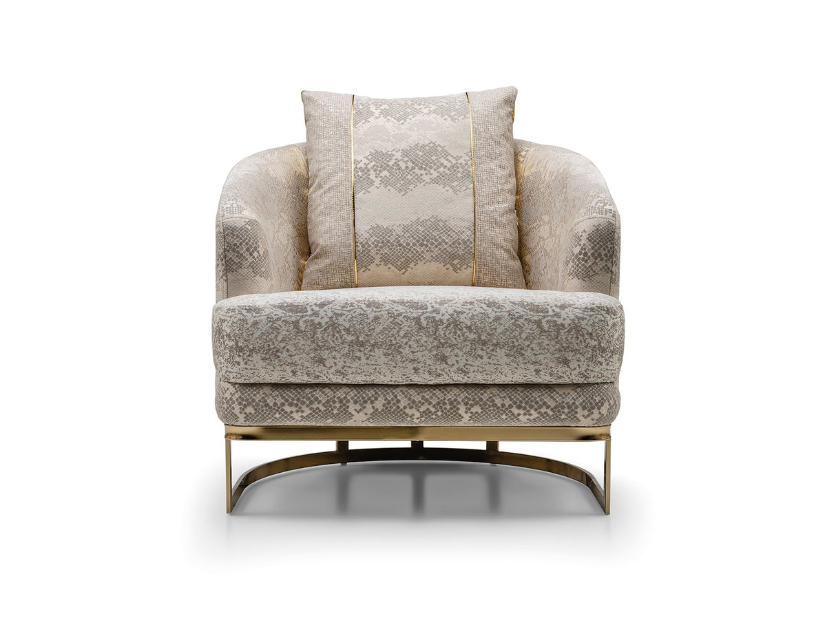 Monza 3-pieces (Sofa & Loveseat & Chair) Livingroom Set in Cream by Furnia at Eve Furniture