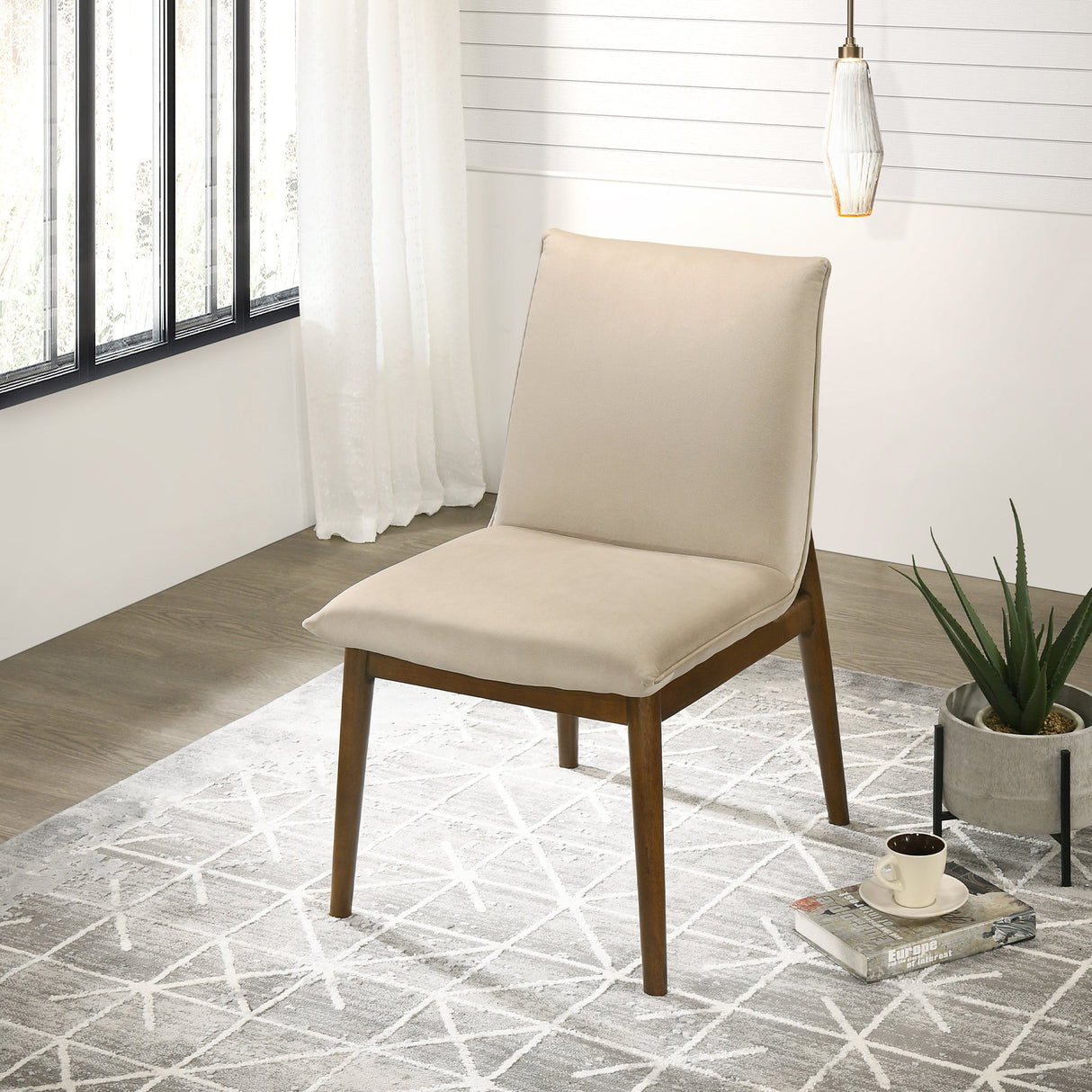 Monza Beige Velvet Dining Chair (Set Of 2) by Ashcroft Furniture at Eve Furniture