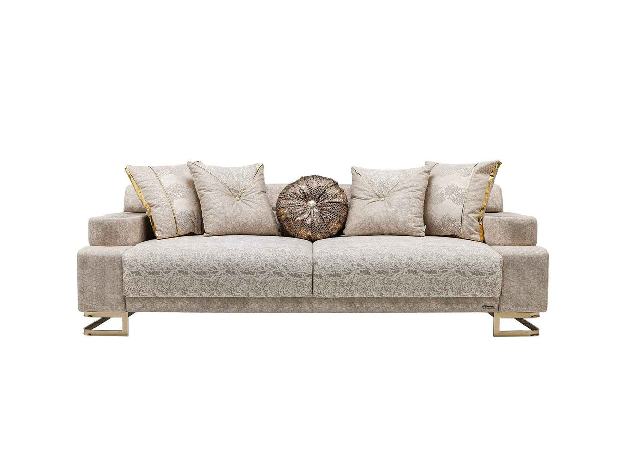 Monza Convertible Loveseat Cream by Furnia at Eve Furniture