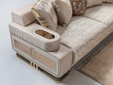 Monza Cream Convertible Loveseat by Furnia at Eve Furniture