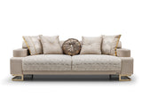 Monza Cream Convertible Sofa by Furnia at Eve Furniture