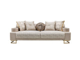 Monza Cream Convertible Sofa by Furnia at Eve Furniture