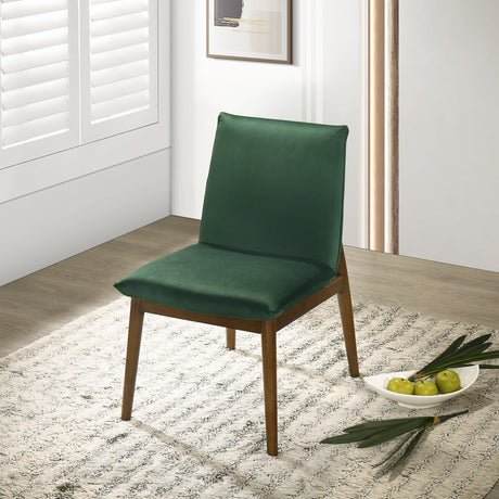 Monza Dark Green Velvet Dining Chair (Set Of 2) by Ashcroft Imports at Eve Furniture