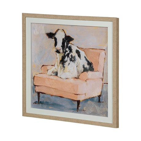 Moo-ving In II by Ethan Harper a Hand Embellished Textured Framed Art Print Matted under Glass by Mercana at Eve Furniture