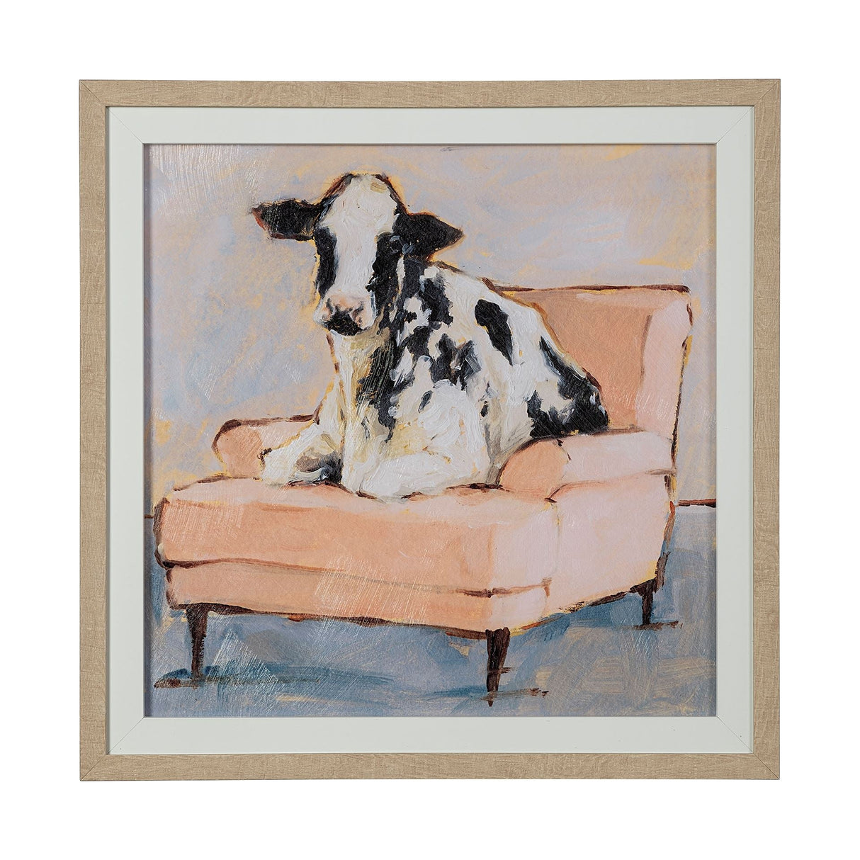 Moo-ving In II by Ethan Harper a Hand Embellished Textured Framed Art Print Matted under Glass by Mercana at Eve Furniture