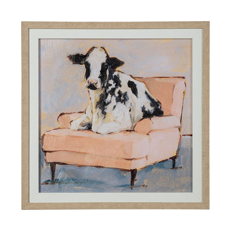 Moo-ving In II by Ethan Harper a Hand Embellished Textured Framed Art Print Matted under Glass by Mercana at Eve Furniture