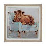 Moo-ving In IV by Ethan Harper a Hand Embellished Textured Framed Art Print Matted under Glass by Mercana at Eve Furniture