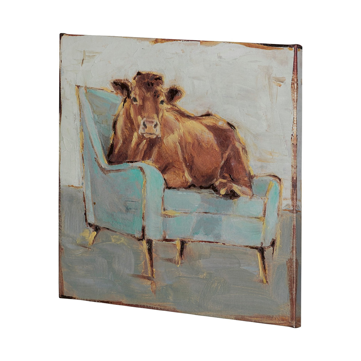 Moo-ving IV by Ethan Harper a Hand Embellished Textured Canvas by Mercana at Eve Furniture