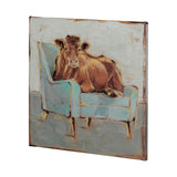 Moo-ving IV by Ethan Harper a Hand Embellished Textured Canvas by Mercana at Eve Furniture