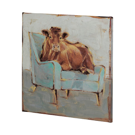 Moo-ving IV by Ethan Harper a Hand Embellished Textured Canvas by Mercana at Eve Furniture