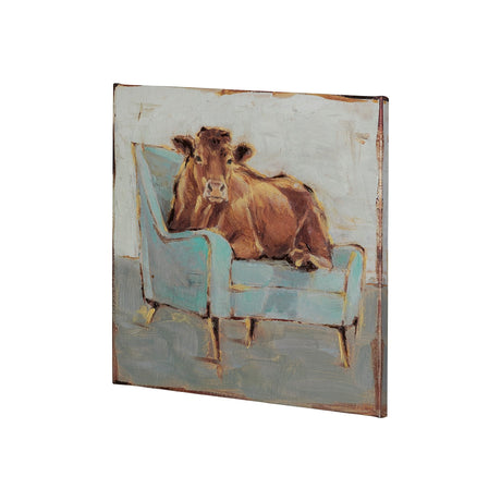 Moo-ving IV by Ethan Harper a Hand Embellished Textured Canvas by Mercana at Eve Furniture