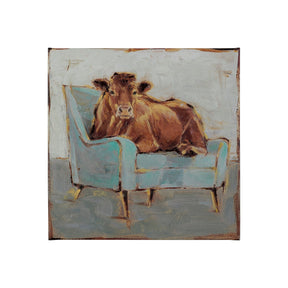 Moo-ving IV by Ethan Harper a Hand Embellished Textured Canvas by Mercana at Eve Furniture