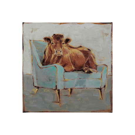 Moo-ving IV by Ethan Harper a Hand Embellished Textured Canvas by Mercana at Eve Furniture