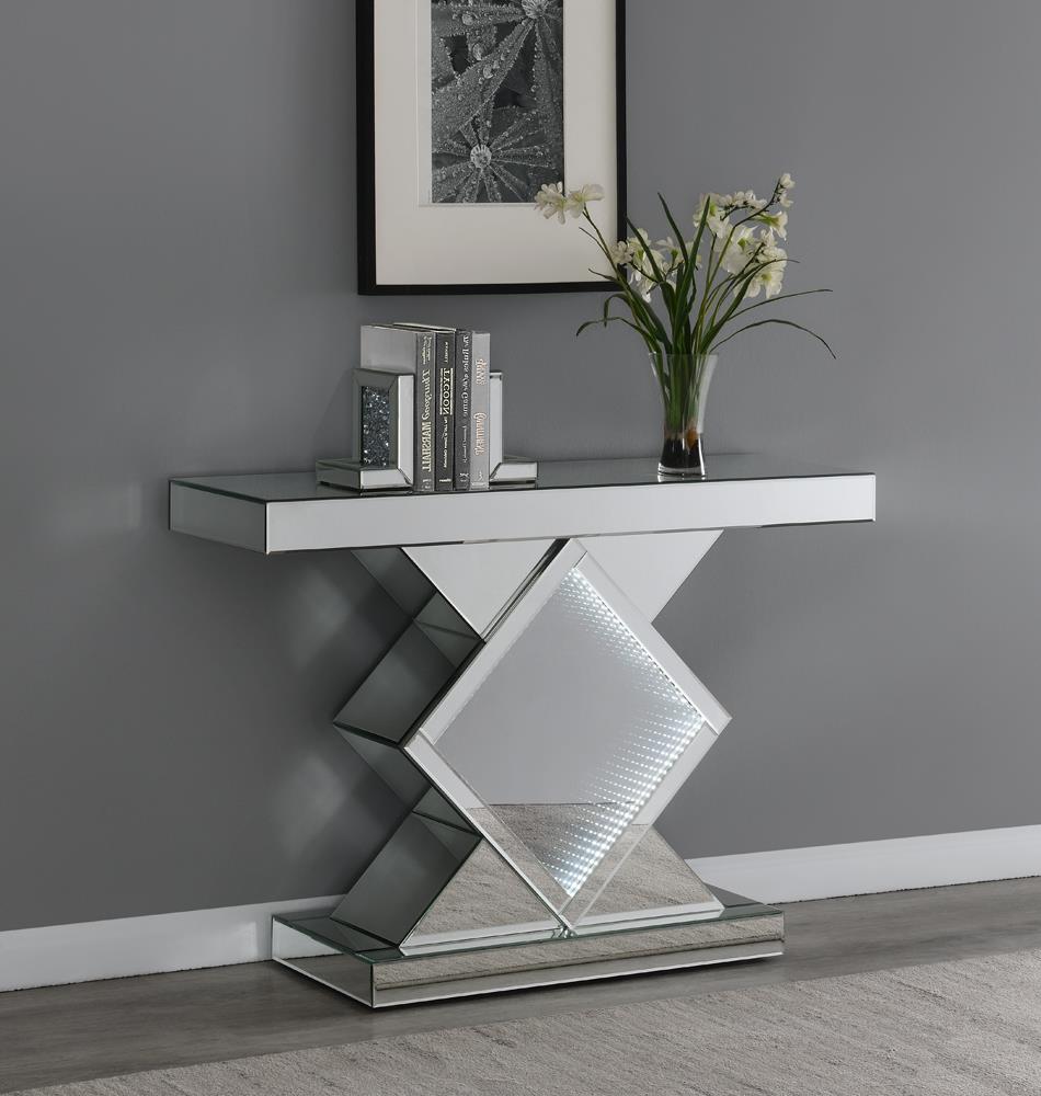 Moody Silver Console Table with LED Lighting