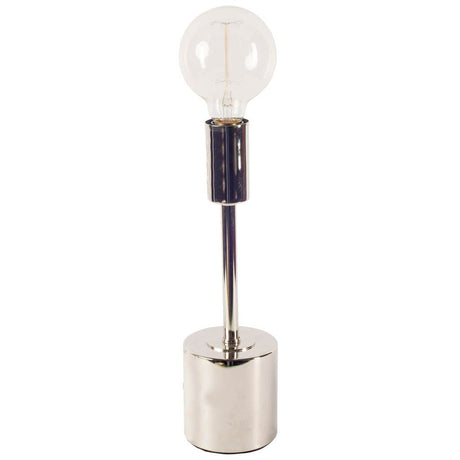 Mooney (17.5"H) Metallic-Silver Metal Shade-less Table Lamp by Mercana at Eve Furniture