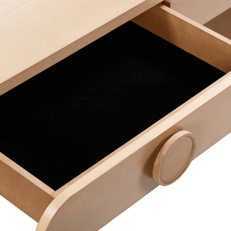 Moonrise Natural Ash 2-Drawer Vanity Desk with Mirror by TOV Furniture at Eve Furniture