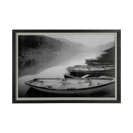 Moored at Sunset by Peter Adams a Hand Embellished Textured Framed Photo Art Print Matted under Glas by Mercana at Eve Furniture