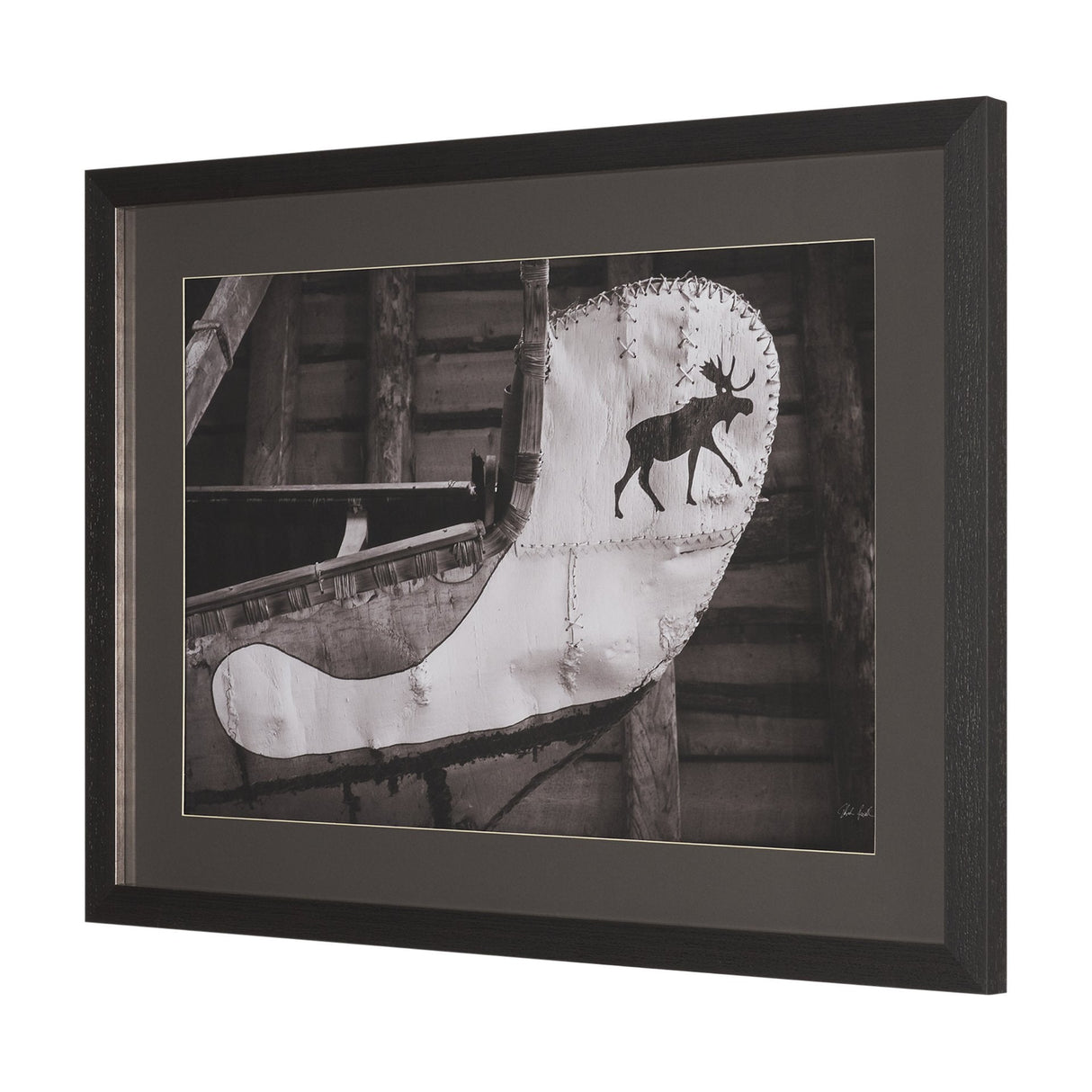Moose Canoe by Deborah Revell Framed Art Print Matted under Glass by Mercana at Eve Furniture