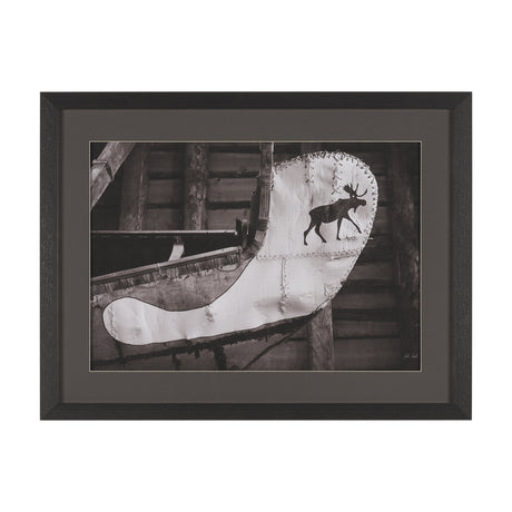 Moose Canoe by Deborah Revell Framed Art Print Matted under Glass by Mercana at Eve Furniture