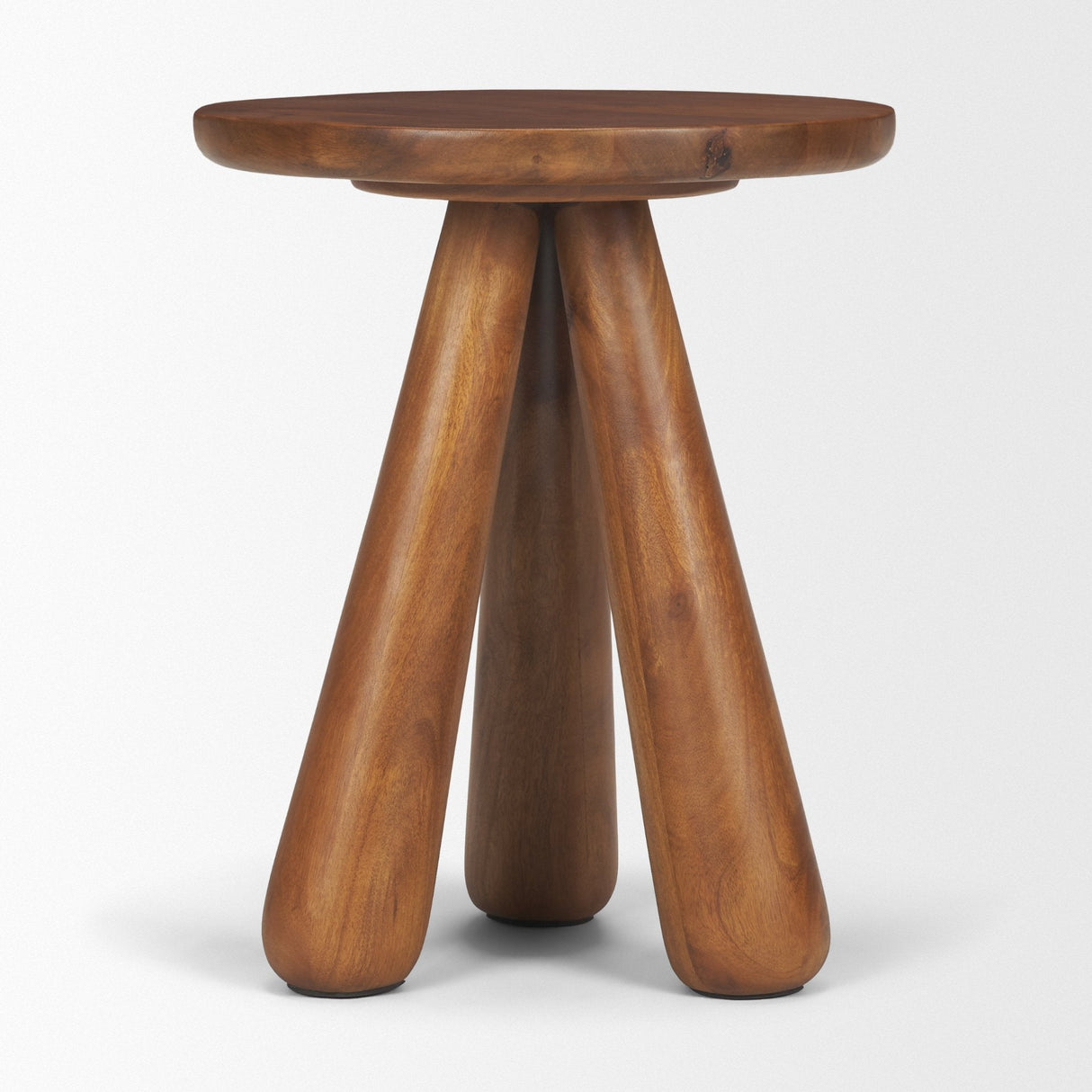Mora Medium Brown Wood 3-Legged Accent Table by Mercana at Eve Furniture