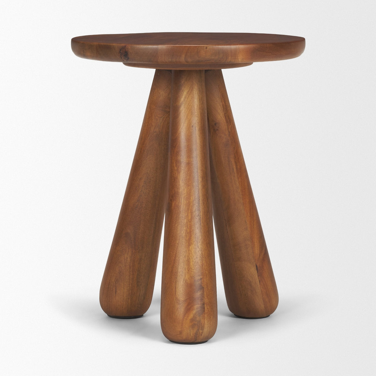 Mora Medium Brown Wood 3-Legged Accent Table by Mercana at Eve Furniture