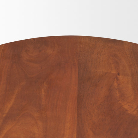 Mora Medium Brown Wood 3-Legged Accent Table by Mercana at Eve Furniture