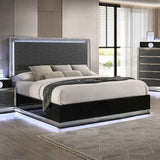 Morah Charcoal Gray/Black 4-Piece Queen Bedroom Set