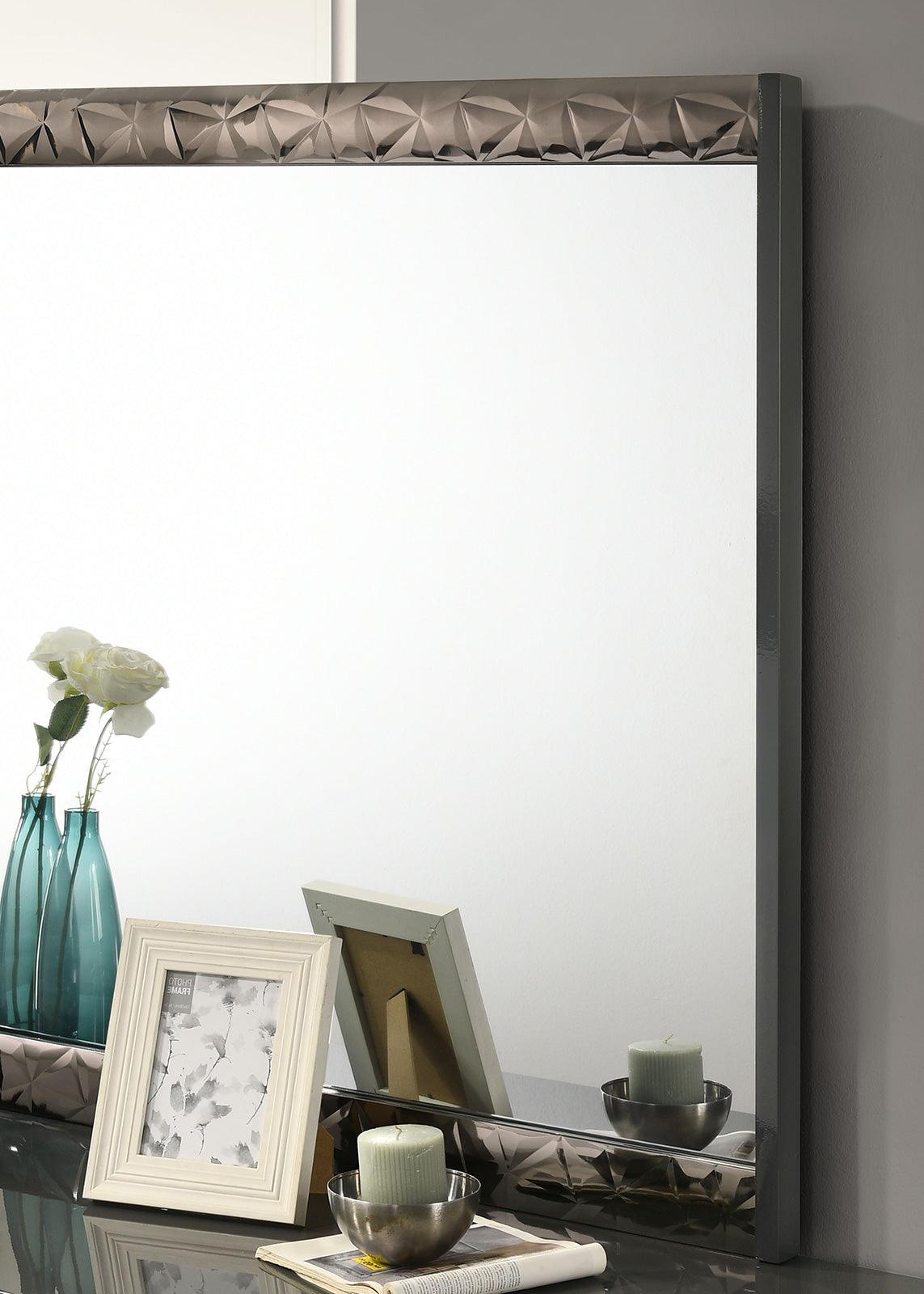 Morcote Ash Gray/Indigo Blue Mirror by Furniture of America at Eve Furniture