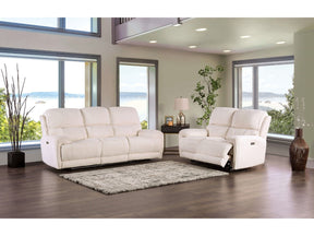 Morcote Beige Power Reclining Sofa & Loveseat by Furniture of America at Eve Furniture