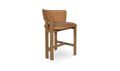Morel Counter Stool Brown Leather by Moe's Home at Eve Furniture