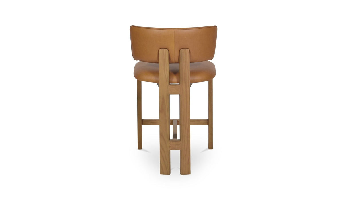 Morel Counter Stool Brown Leather by Moe's Home at Eve Furniture